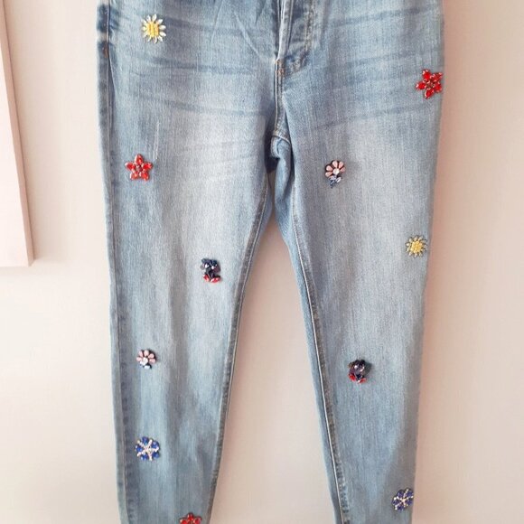 NWT For the Republic floral applique embellished slim ankle jeans, 25 - Picture 11 of 11